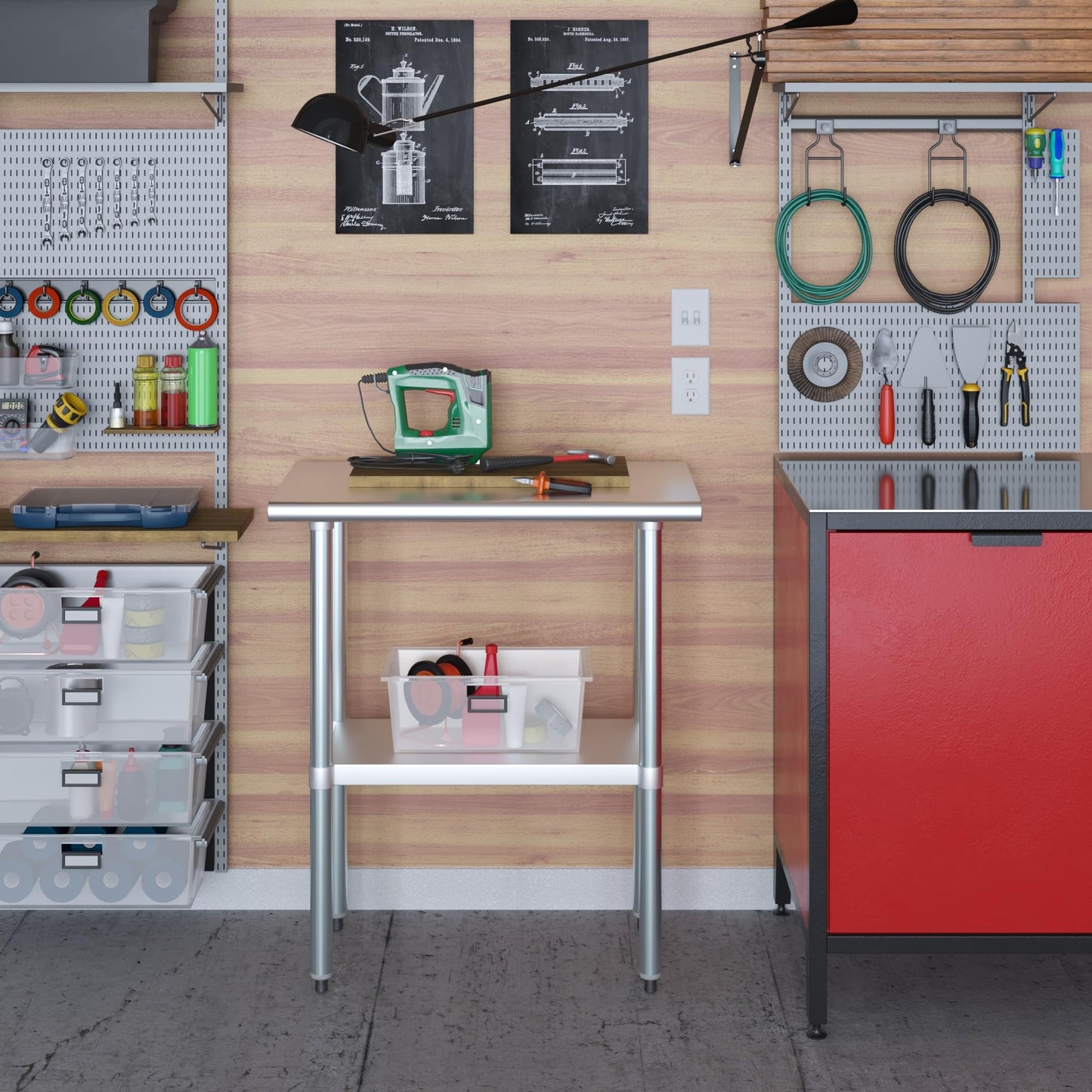 AmGood 18 in. x 30 in. Stainless Steel Work Table | Metal Kitchen Food Prep Table | NSF