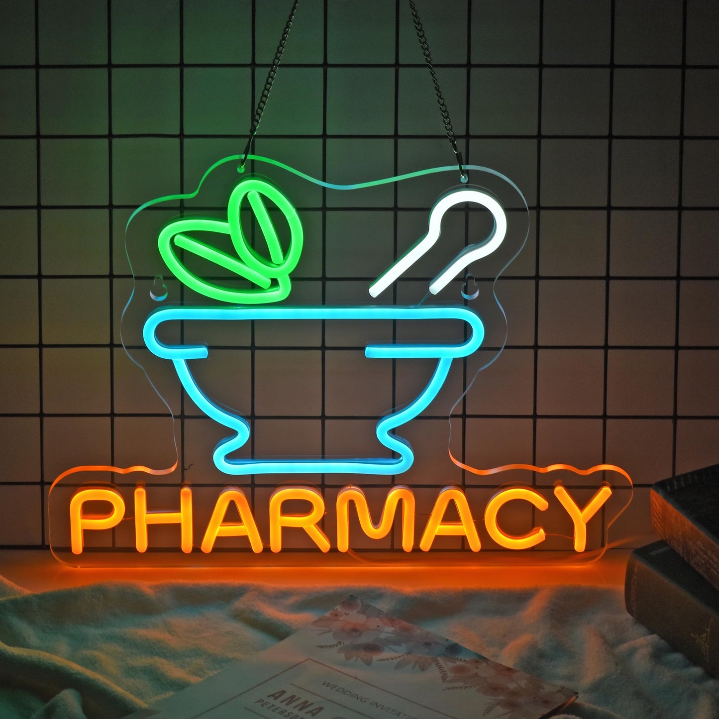 Jomobuty Pharmacy Neon Sign Led Neon Lights For Business Medicine Shop Rx Drug Store Wall Decor Ultra Bright Dimmable Neon Billboard Grand Opening Gift  Usb Powered  16.1 X 12.6