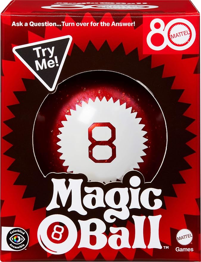 Mattel Games Magic 8 Ball Mattel 80th Anniversary Edition Novelty Game for Kids, Fortune-Telling Toy for Family Nights, Ga...