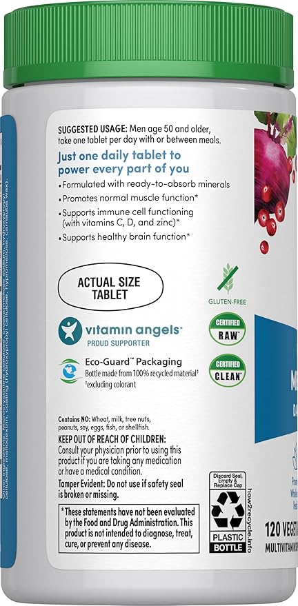 Rainbow Light Men's 50 Plus Multivitamin 120 Count, 120 CT