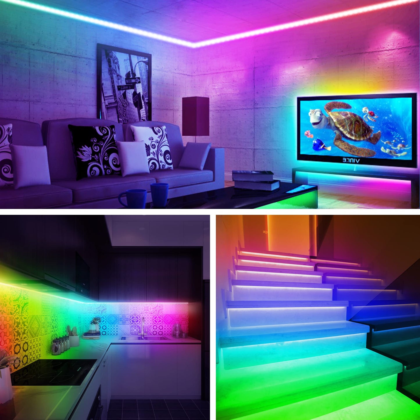 Maylit Icrgb Tv Led Backlight Kit, 6.56Ft Bluetooth Lights For 24-60In Tvs, Remote & App Control, Music Sync, Bias Lighting