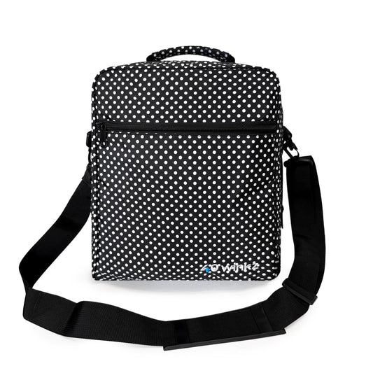 40Winkz USA CPAP Travel Bag, CPAP carry bag for various CPAP’s compatible with, Airsense 10, Airsense 11, Dreamstation & more. Attaches to luggage & travel compliant (Black white)