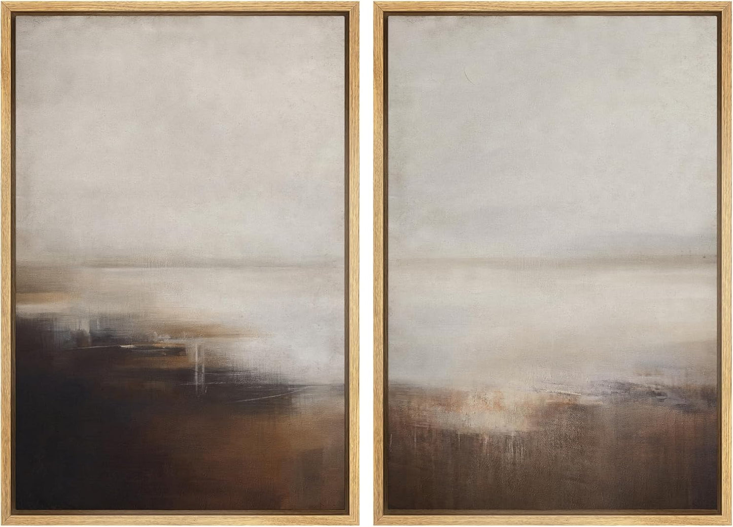 SIGNWIN Framed Canvas Print Wall Art Neutral Landscape Subtle Brown and Gray Tones Illustrations Modern Art Decorative Contemporary for Living Room, Bedroom, Office - 24"x36"x2 Natural