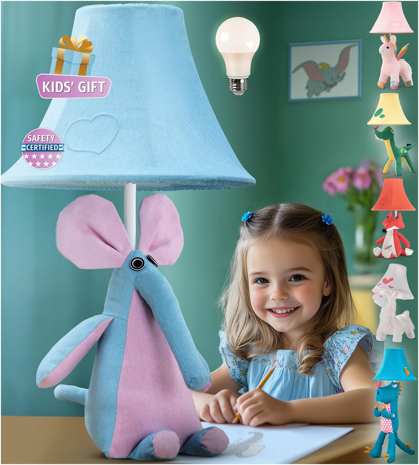 Elephant Kids Lamp for Boys Bedroom - 18, Animal Lamp for Kids Room - Christmas Gifts, Birthday Gifts for All Ages: Toddler Girl