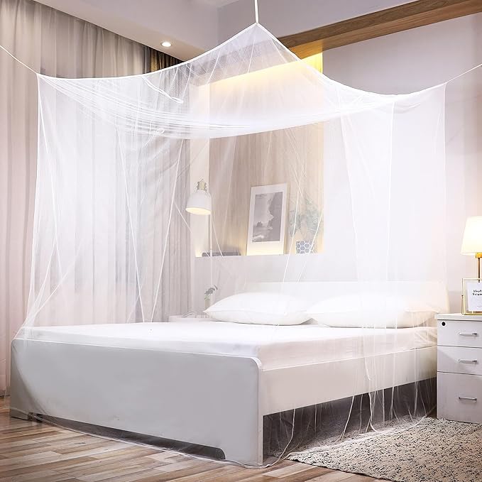 Mosquito NET for Full and Queen Size , L 75 X W 71 X H 59 inch, White (OR19106)