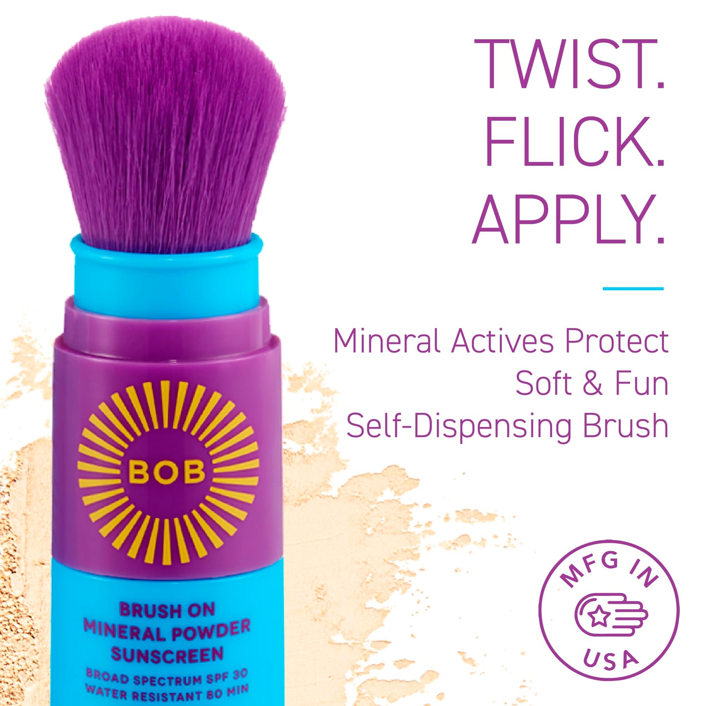 BOB KIDS Duo Pack SPF Sun Protection, SPF 30 Mineral Powder Sunscreen & SPF 40 Kids Sun Protection Balm, Broad Spectrum, Fragran