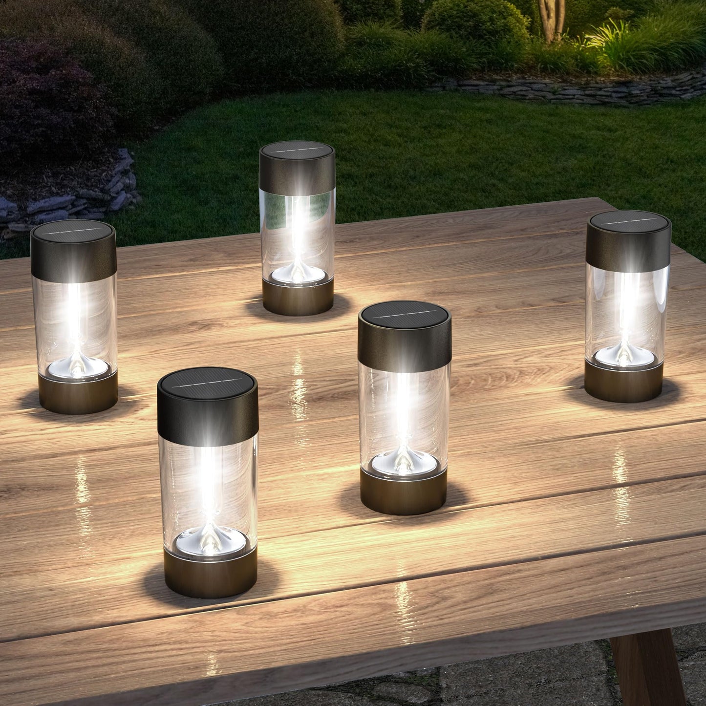 Eyrosa Solar Lights Outdoor  12 Pack Waterproof Solar Landscape Lighting For Pathway Garden Yard Path Walkway Driveway Lawn Patio Outside Decor  Cool White