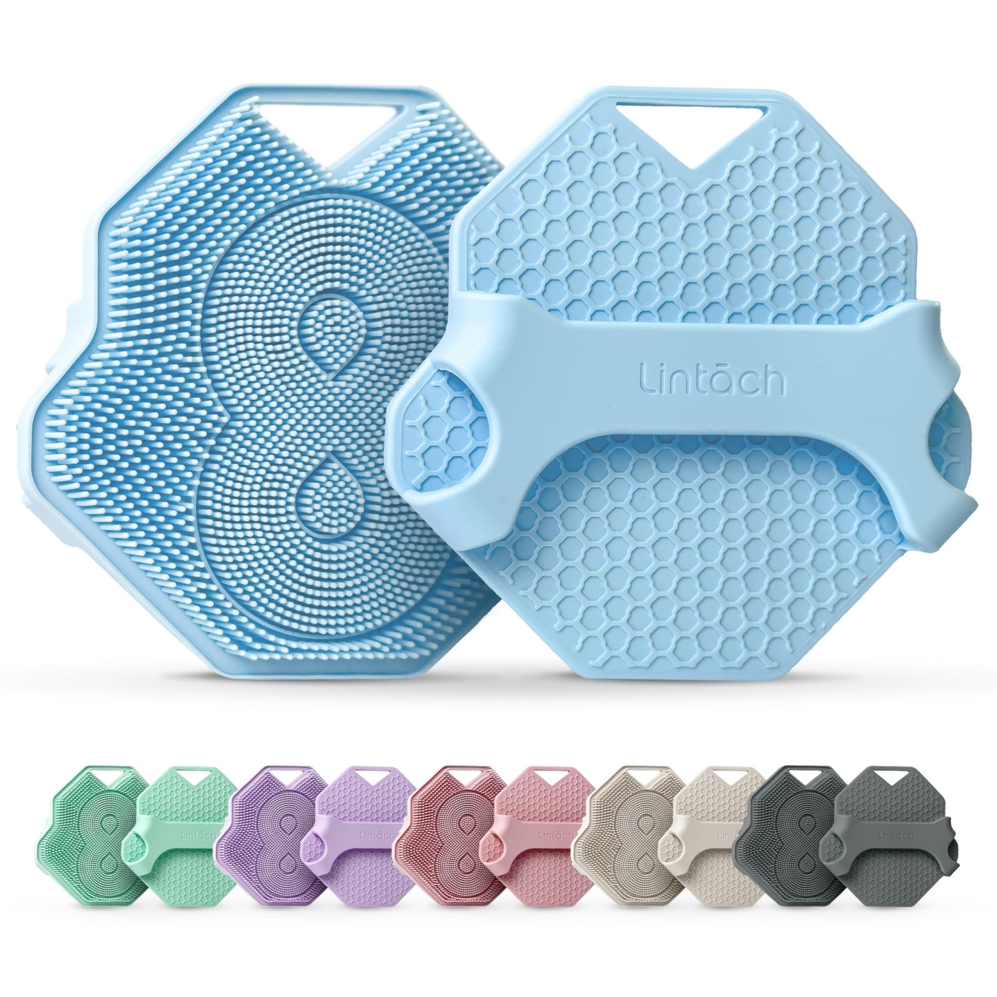 Lintach Silicone Body Scrubber - Shower Exfoliating Body Scrubber, Ergonomic Silicone Shower Scrubbers for Men, Reusable, Hygien