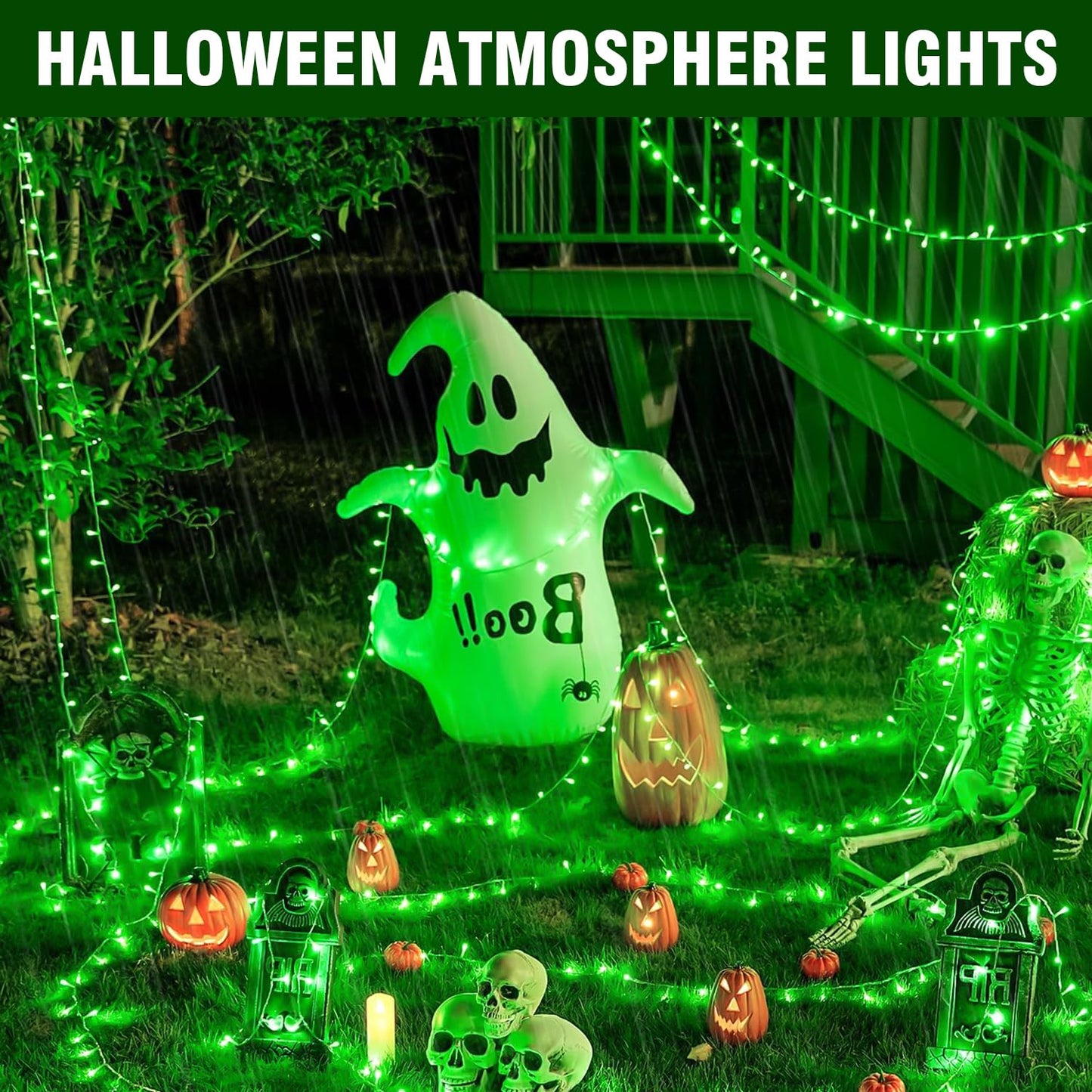 Wastroyal 210 Leds Christmas Led String Lights - Transparent Wire  Waterproof & Connectable Tree Lights For Indoor Outdoor Holiday D?Or (70Ft  Green)