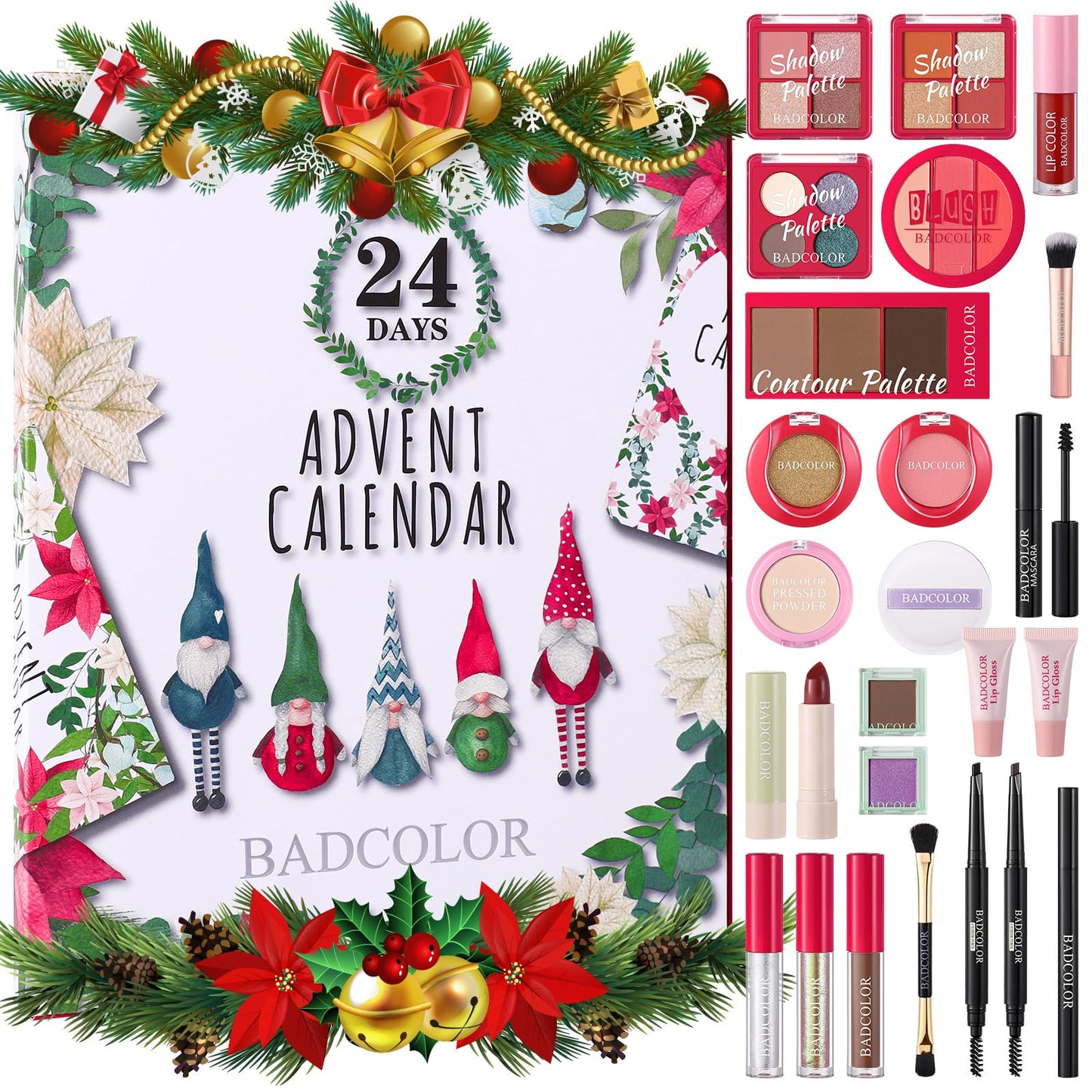 Makeup Advent Calendar 2025, 24 Days Christmas Countdown Calendar Surprise Gift Kit, Xmas Holiday Festival Cosmetic Starter Make