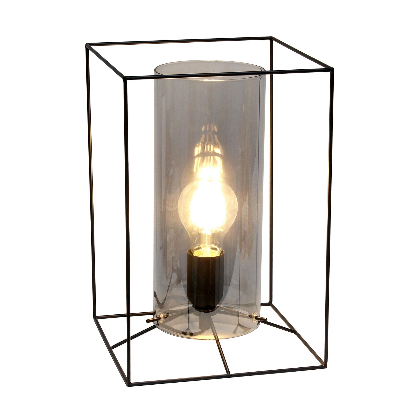 Elegant Designs Table Lamp LT2070-SMK Metal Black & Smoke Large 11.8in