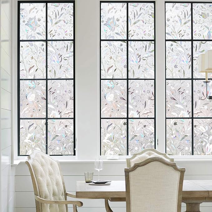 Kromapolis Window Film, Window Privacy Film, Vinyl Glass Covering, Stained Glass Decorative Film, Window Film Privacy Frosted, Static Window Clings, Non-Adhesive, No-Glue (45.2 x 78.7 inch)
