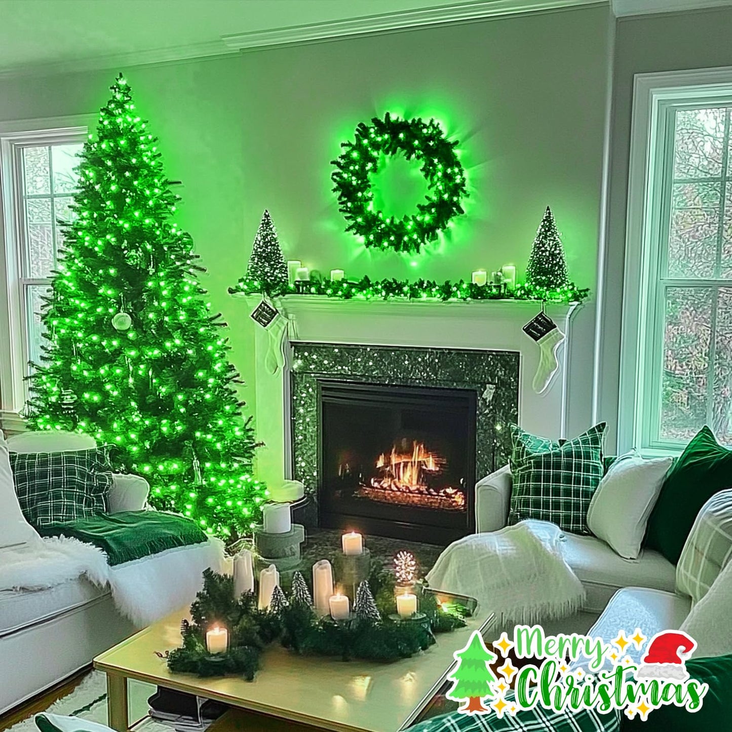 Jmexsuss 100 Led St Patricks Day Lights - 33Ft Plug-In Green Indoor/Outdoor Decor, 8 Modes, Clear Wire, Model Exs-S-0100