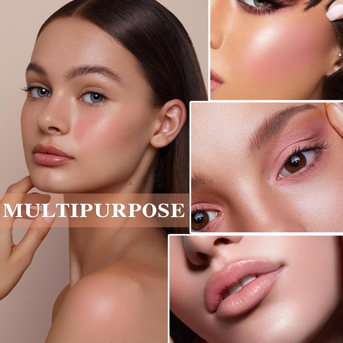 2Pcs 3 Colors Blush Palette,Matte Contour Makeup Blush for Cheeks,Waterproofing Highly Pigmented Face Cheek Blusher with Make Up