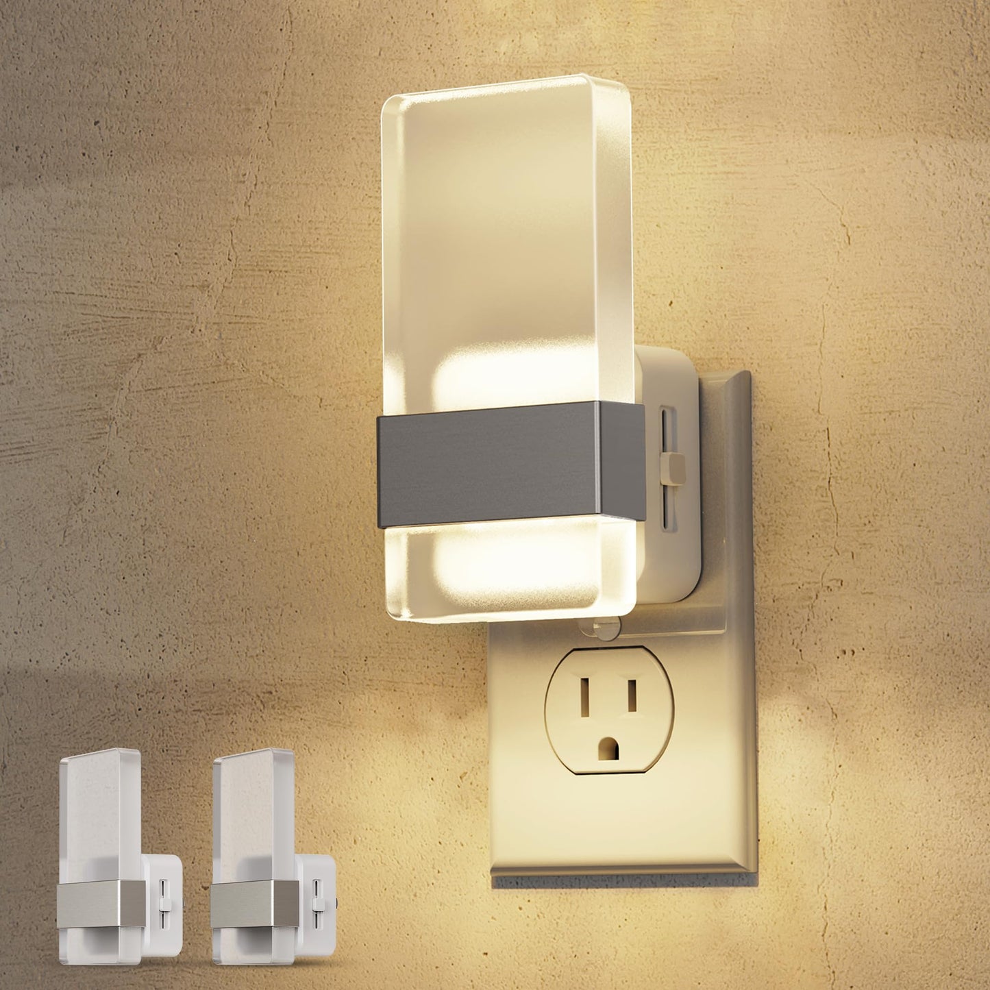 L Lohas Led Night Light  Night Lights Plug Into Wall [2 Pack]  Dusk-To-Dawn Sensor Decorative Night Light  0-100Lm Dimmable Nightlights  Wall Sconce-Style Acrylic Nitelight For Bathroom  Hallway Gift