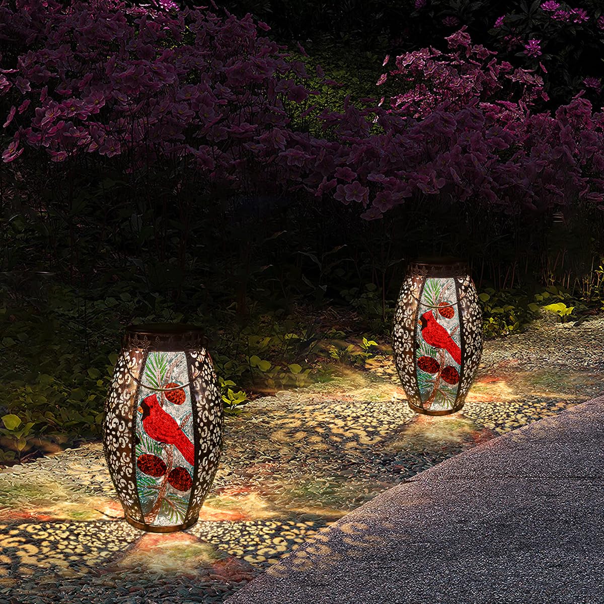 Chinzimei Solar Lantern - Cardinal Metal Led Light, Waterproof Hanging Design For Patio, Garden & Table, Model 183-9