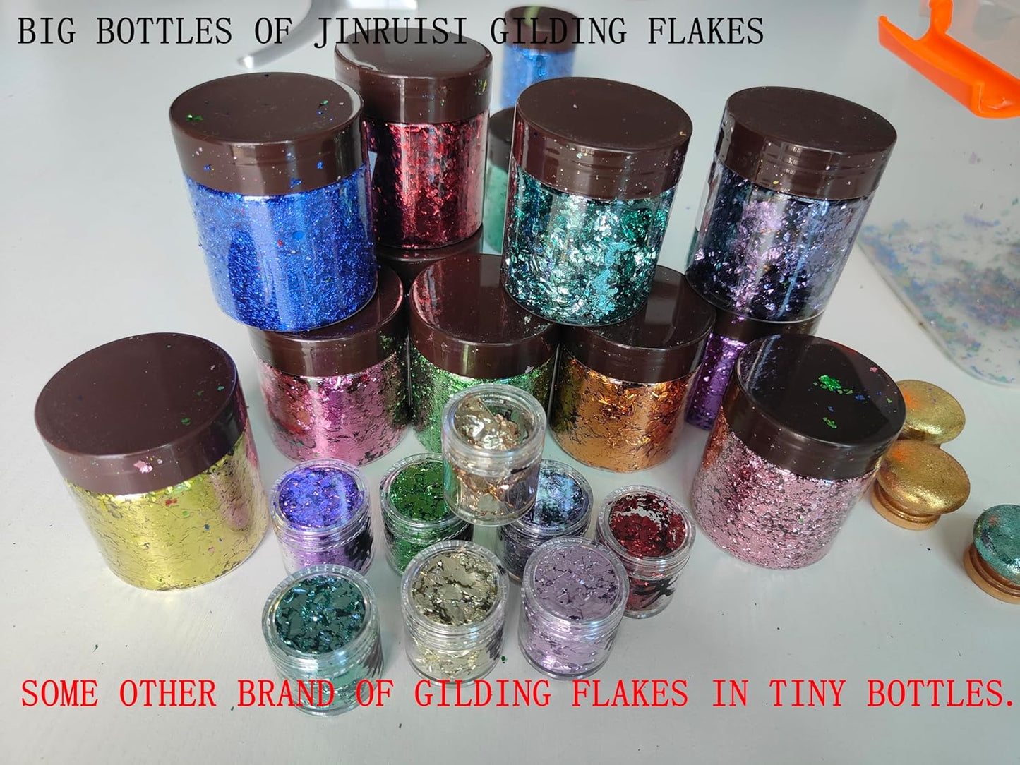 Gilding Flakes,Gold Foil Flakes for Resin,Blue Red Purple Pink Metallic Foil Flakes for Resin Jewelry Making,Nails,Painting Art,Crafts and Slime (Green)