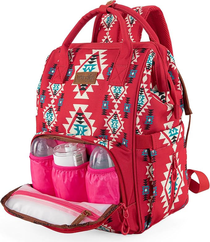 Montana West Wrangler Callie Diaper Bag Backpack with Stroller Straps Multifunction Baby Travel Bag WG2204-9110BDY