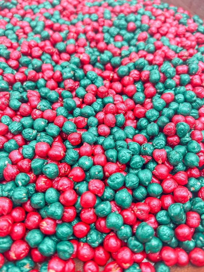 Colored Chickpeas for Sensory Play and Sensory Bins - Many Different Seasonal Colors (2 Cups, Christmas1)