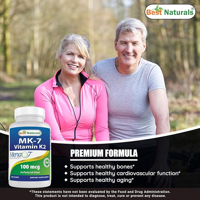 Best Naturals MK-7 Vitamin K2 100 mcg & Ashwagandha Extract 500 Mg