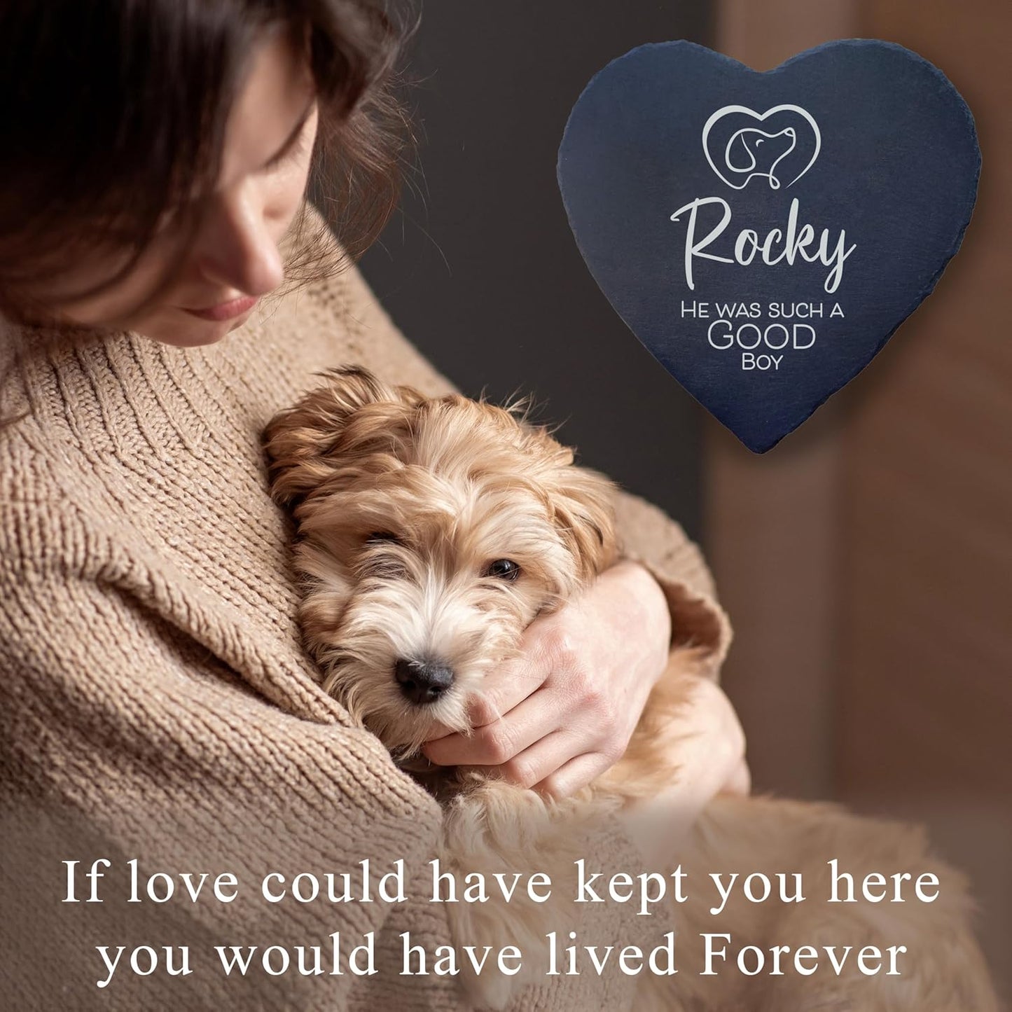 Dog Memorial Gifts for Loss of Dog, Cemetery Decorations for Grave, Pet Loss Sympathy Gift, Personalized Remembrance Garden Stone, Cat Lovers Heaven Grave Markers Bereavement Headstone (A10H)
