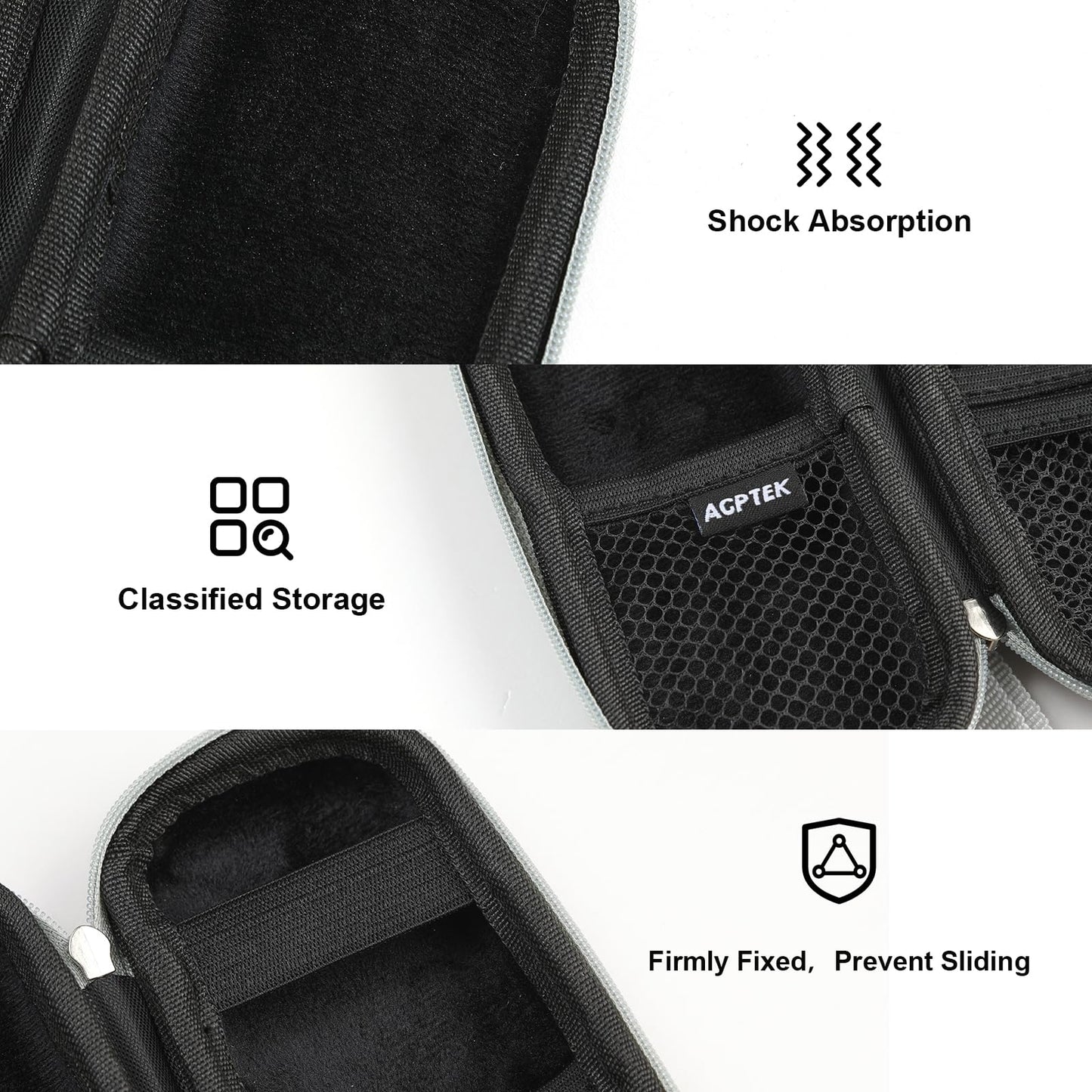 Agptek Carrying Case, Eva Zipper Carrying Hard Case Cover For Digital Voice Recorders, Mp3 Players, Storage Holder For 3D Printi