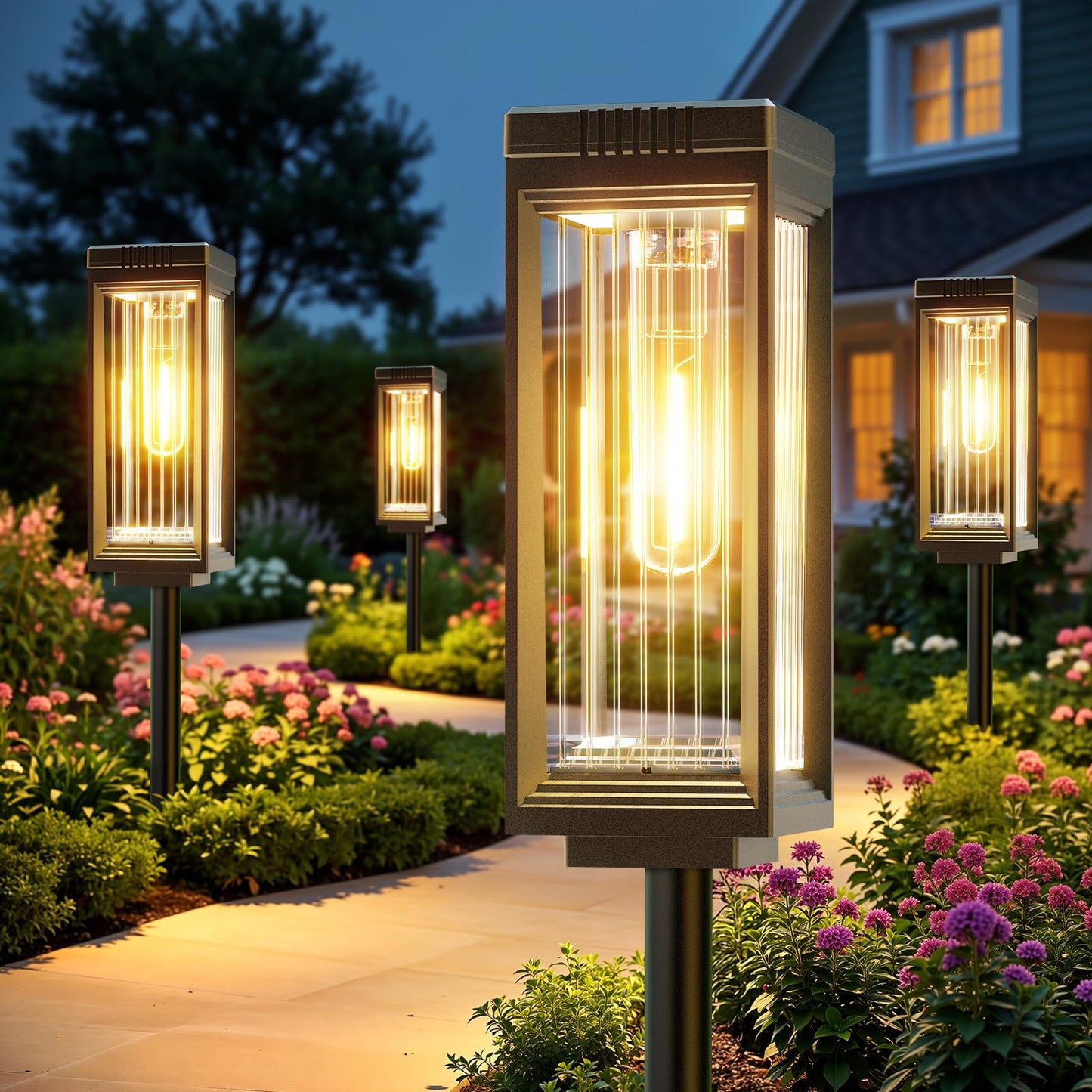 ELECLINK Solar Pathway Lights Outdoor, 6 Pack Upgraded Solar Lights Outdoor Waterproof, Bright Up to 15 Hrs Auto On/Off Garden Light for Yard Patio Lawn Path Walkway Driveway Outside Decor