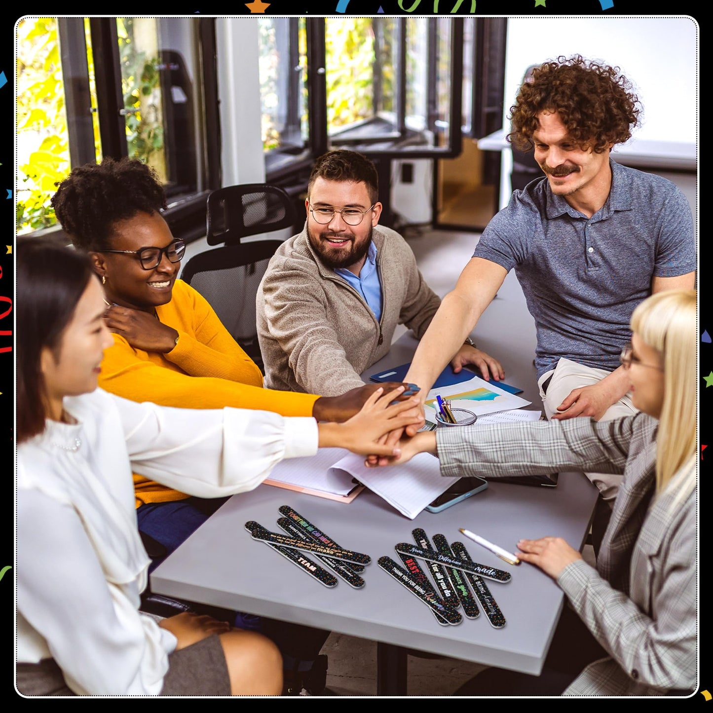 Lanties 50 Pack Employee Staff Appreciation Gifts Bulk Team Black Nail Files Emery Boards Thank You Gifts for Employee Coworkers