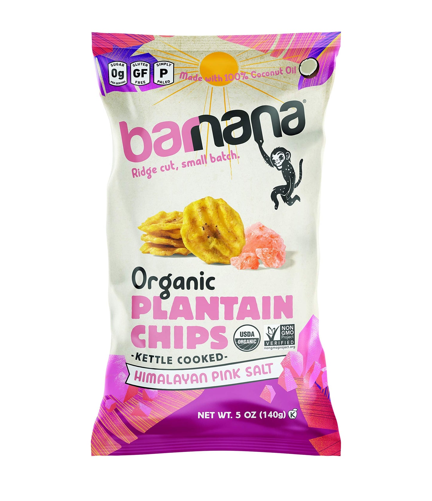 Barnana Organic Plantain Chips With Himalayan Pink Salt, 5 Oz