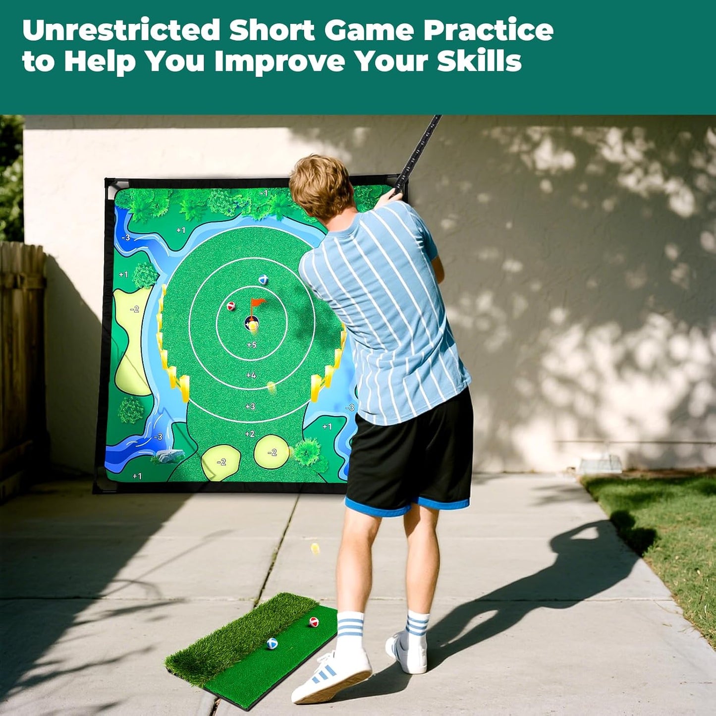 Chipping Golf Game Set, Backyard Golf Game, Equipped with Adjustable Clubs, Balls x 40; The Original Portable Golf Game for Chipping Practice for Family Golfers