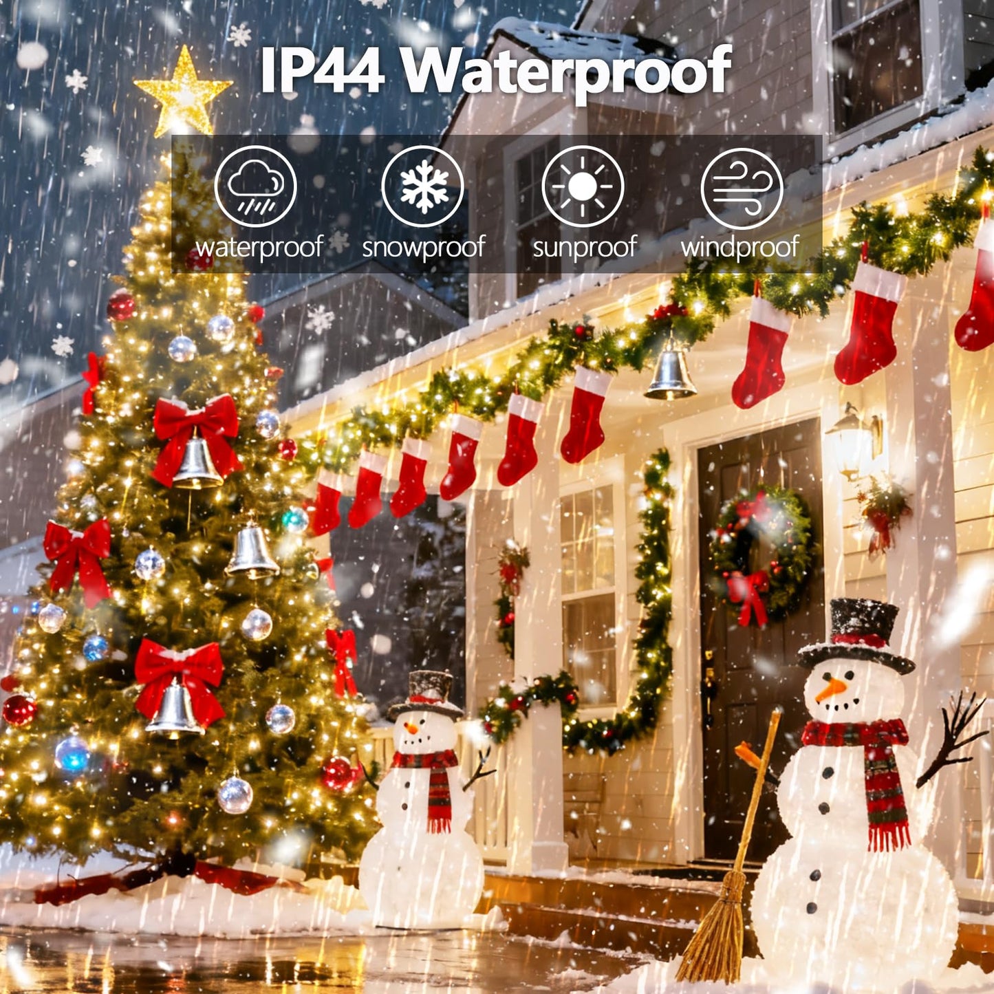 Voice Control 88Ft 240Led Smart Christmas String Lights Outdoor/Indoor | String Lights Plug In With Remote  12Modes  7Voice Commands & Timers  Christmas Twinkle Light For Xmas Tree Decor (Warm White)