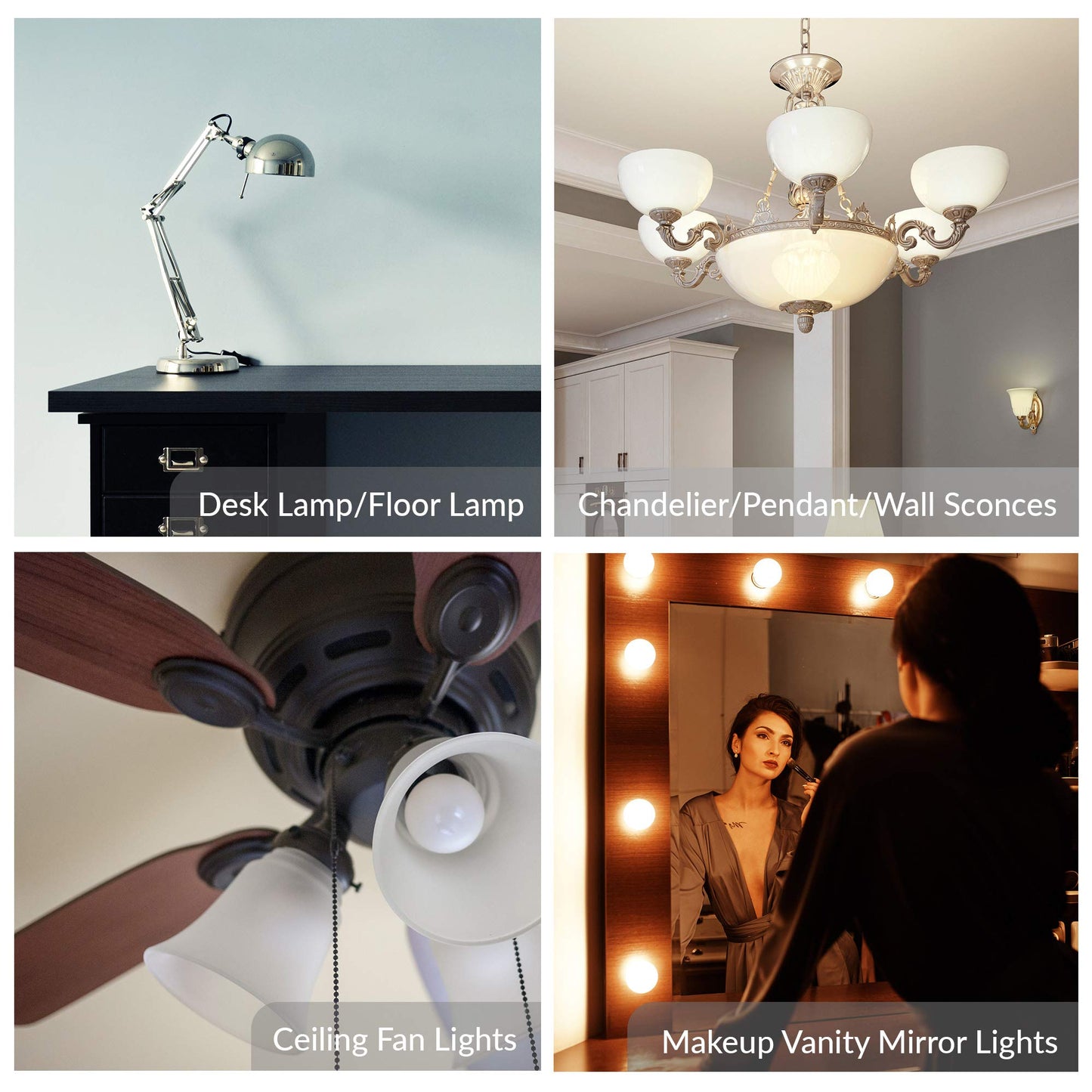 Simba Lighting G16.5 Frosted Glass 40W Round Bulb (10 Pack) E12 Candelabra Base, Warm White Dimmable For Chandelier & Vanity Lights