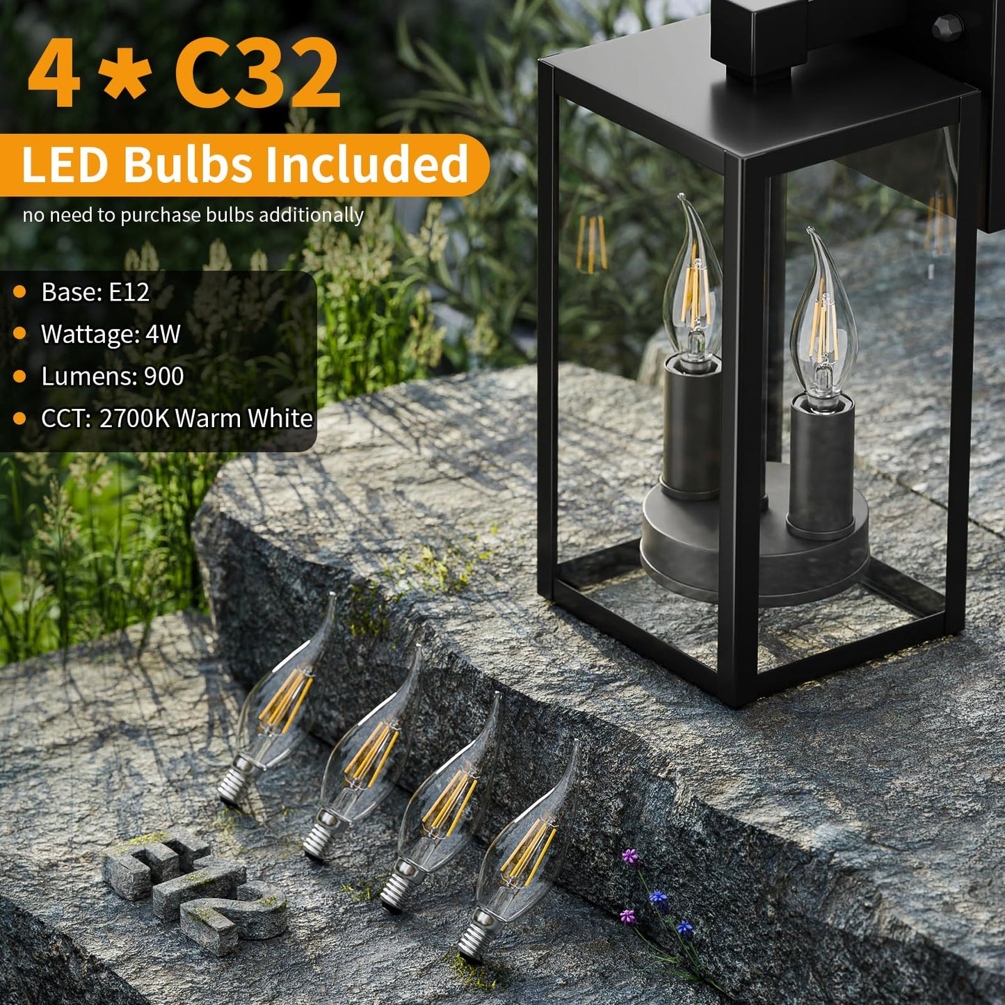 Dusk To Dawn Outdoor Lighting Fixtures Wall Mount  Outside Exterior Front Porch Lights For House  Sensor Wall Sconce Lantern Lamp  Waterproof Black Coach Lights For Garage Patio (2 Pack)