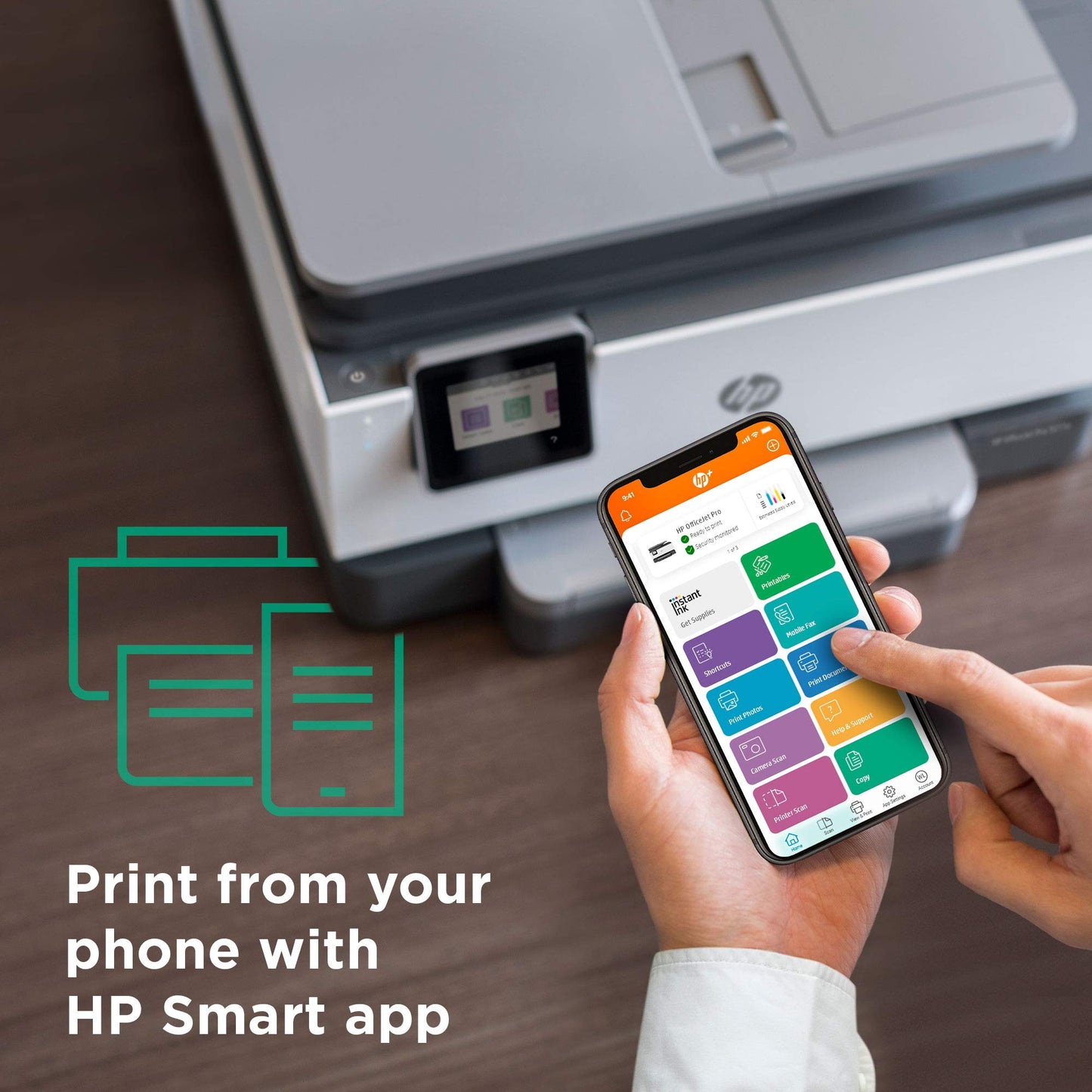 HP OfficeJet Pro 9015e Wireless All-in-One Printer, Gray - Includes 6 Months Instant Ink, Model 1G5L3A, Standard Size