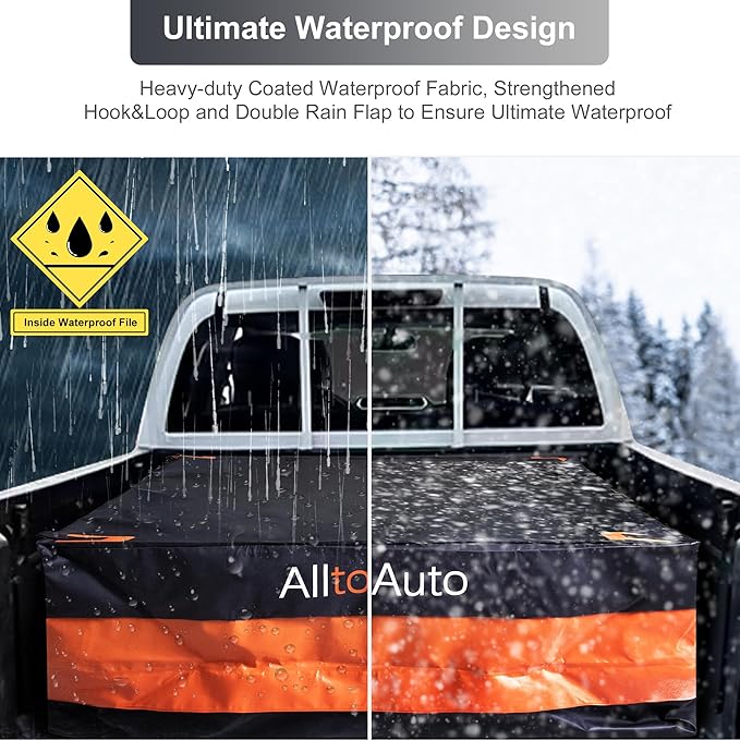 Truck Bed Cargo Bag Plus, 35 Cubic Feet (58''x48''x22''), 100% Waterproof 600D Heavy Duty, Fits Any Truck, Simple and Convenient for Installation