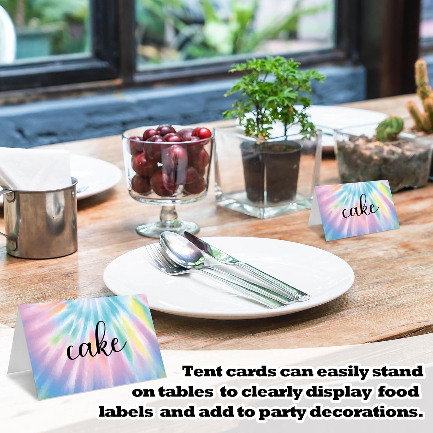 Tie Dye Place Cards For Girls, Rainbow Tie Dye Name Cards For Table Setting, Spring Summer Party Favors Supplies, Tent Cards Decorations For Baby Shower Bridal Shower Birthday Events, 25 Pack -20