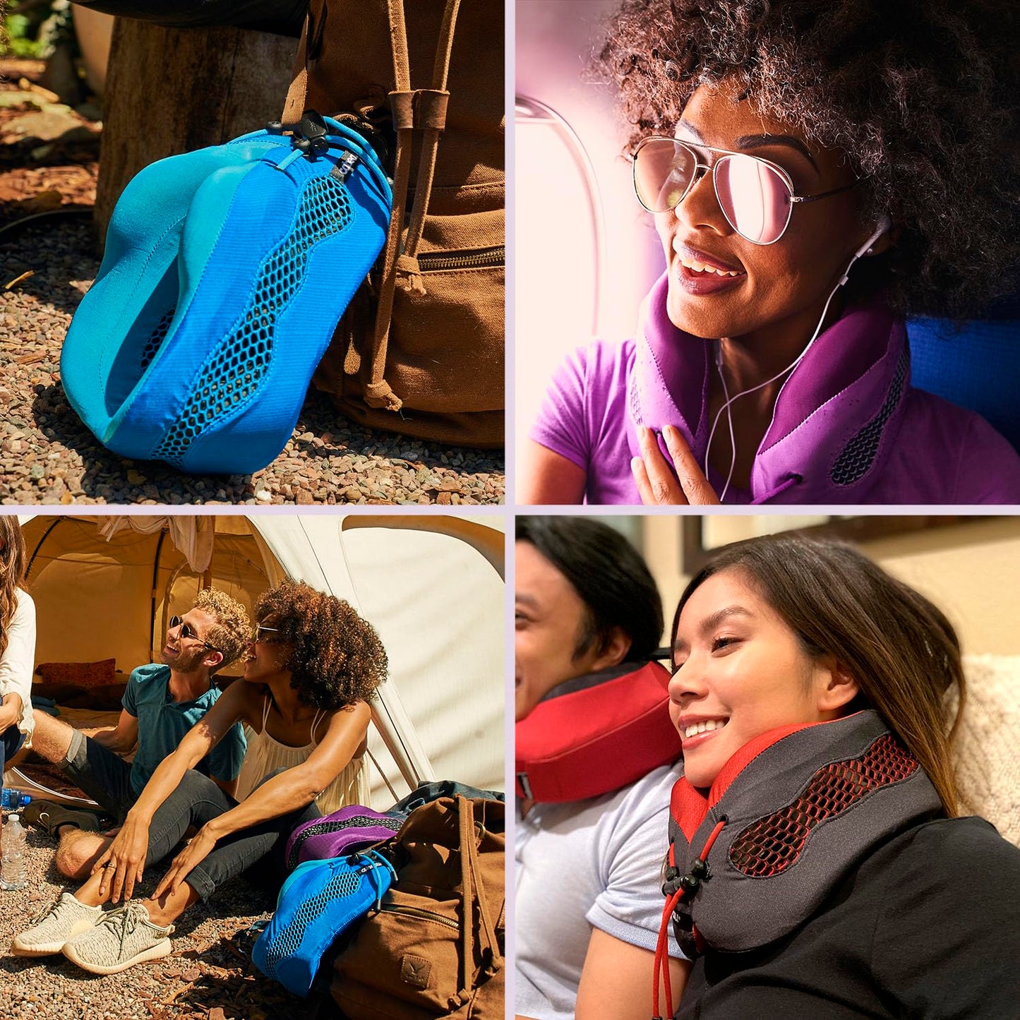 Cabeau Long Haul Flight Cooling Travel Neck Pillow – Evolution Cool – Supportive Memory Foam with Airflow Vents – Compact with Carrying Case (Black)