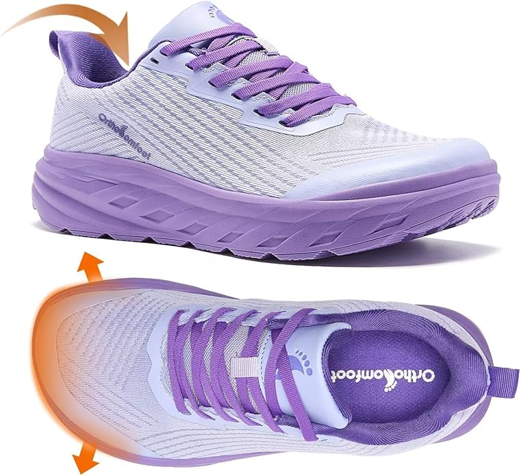Women's Orthopedic Diabetic Wide Running Shoes: Comfortable Casual Arch Support Plantar Fasciitis Fashion Sneakers, High A...