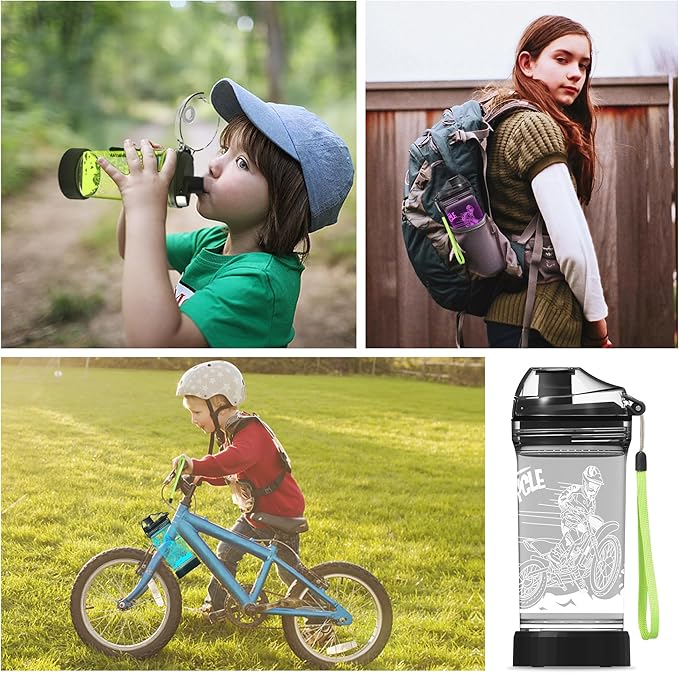 Kids Water Bottle with 3D Light-Up LED Lights - BPA Free - Perfect for Back-to-School Season, Girls, Boys, Kids, Holiday Camping, Picnic Gifts - 14 oz Travel Mug... (color 5)