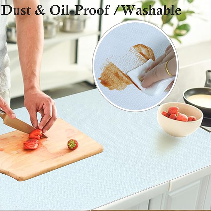 Shelf Liners for Kitchen Cabinets 18 Inch Wide X 20 Ft Non Adhesive Cabinet Drawer Liner Non Slip Water Oil-Proof Strong Grip Pantry Refrigerator Shelves Bathroom Drawer Mat Cupboard Closet Liner