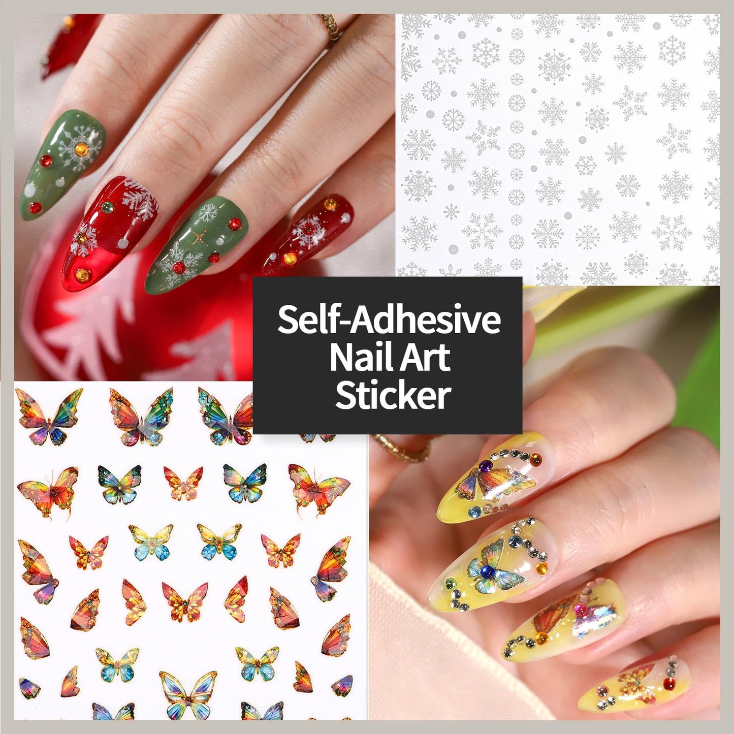 FANDAMEI Nail Decorations For Nail Art, Nail Art Kit, Nail Design Kit, Nail Brushes, Rhinestones For Nails, Nail Stickers, Pearl
