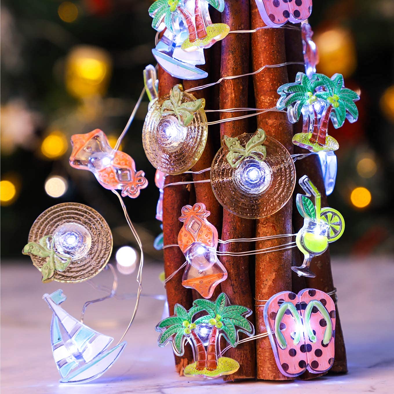 Impress Life Ocean Theme String Lights, 10FT 30 LED, Battery Powered, Remote & Timer, Nautical Decor, Model B078