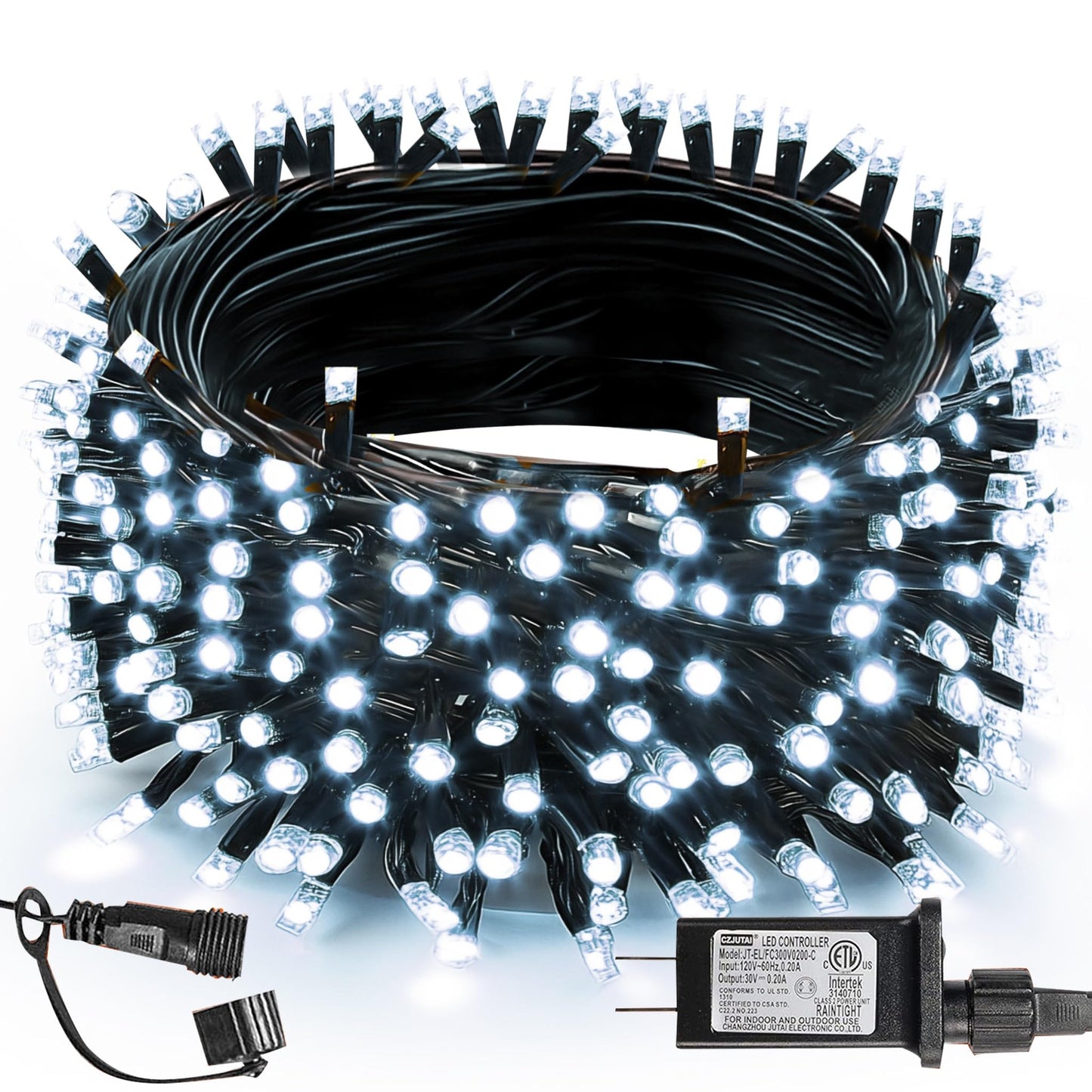 Tw Shine 200 Led Christmas Lights, 66Ft Waterproof Outdoor Indoor Decor, White, 8 Modes, Model Hb-200Coi