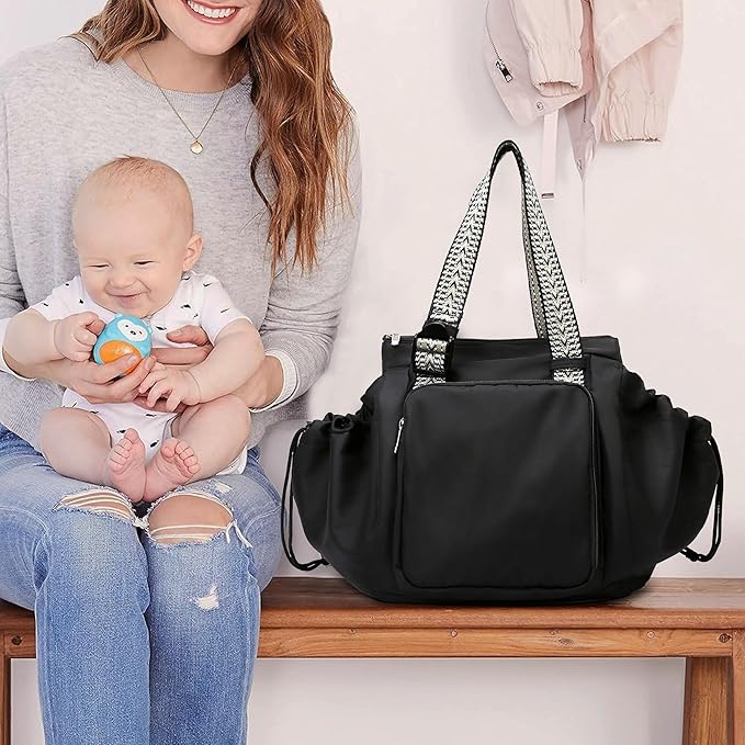 Diaper Bag Tote for Moms & Women, Large Capacity Multi-Functional Tote with 16 Compartments, Convertible Backpack & Shoulder Bag for Work, Travel, Shopping & Picnic (Sky Blue)