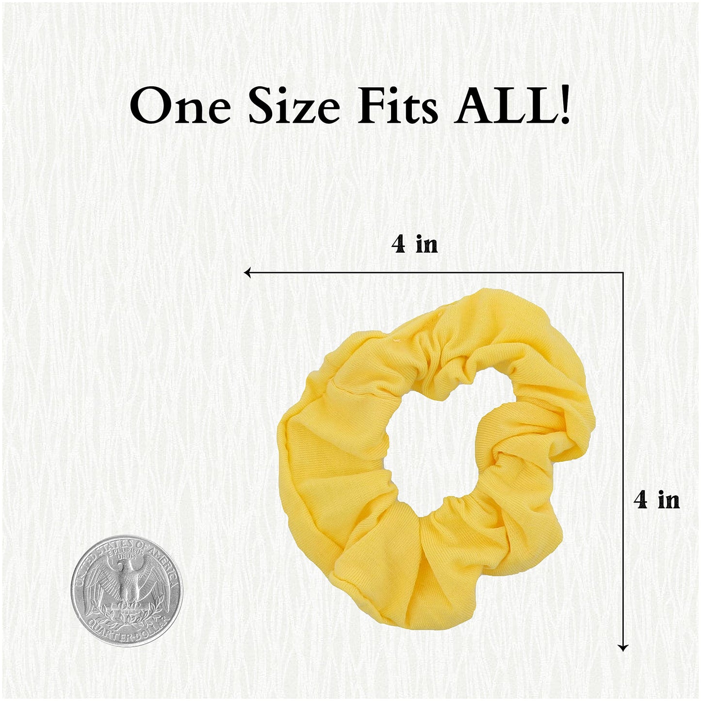 12 Pack Solid Hair Ties Scrunchies (Pale Yellow)