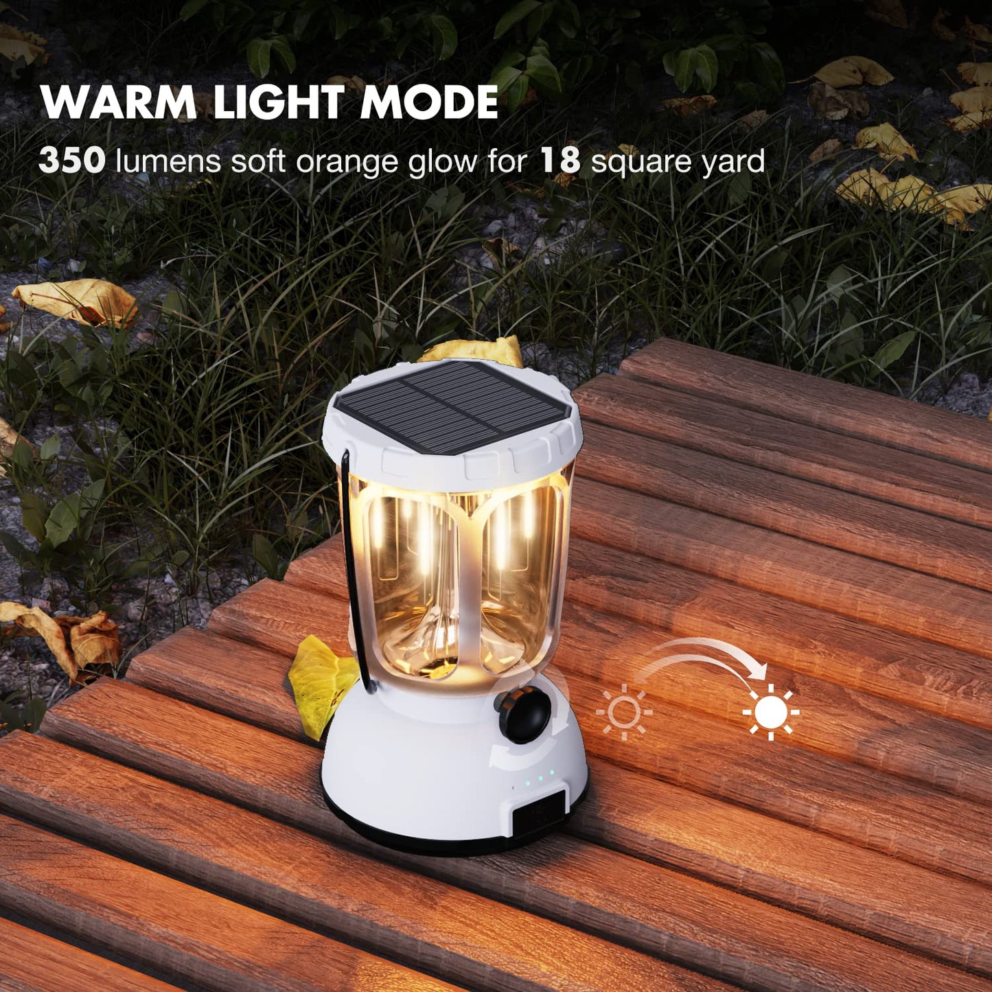 Mesqool Led Lantern Flashlight 650Lm, Rechargeable, Solar Crank, 4.09X4.09X6.42In, White, Model Cl7000