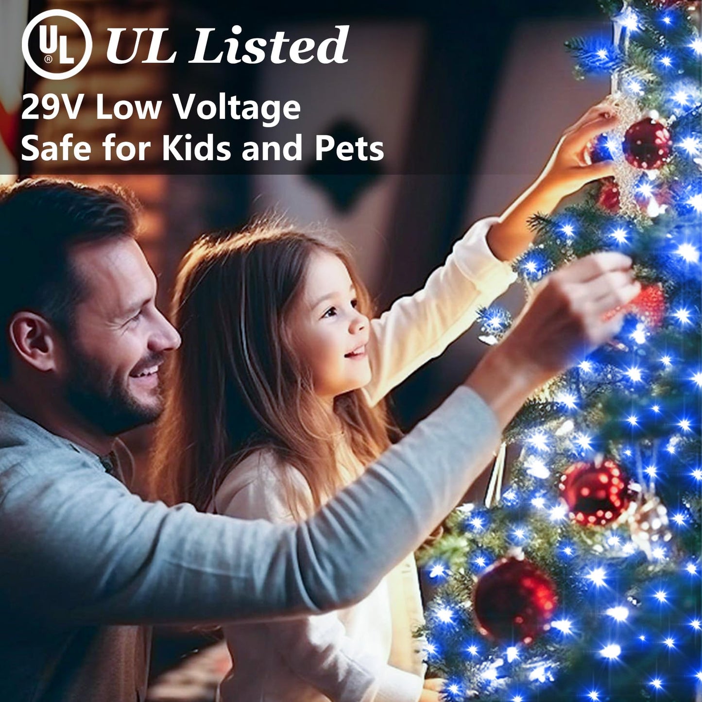 1500 Led 470Ft Christmas Lights Outdoor  Christmas String Fairy Lights With Timer & Memory  Waterproof 12 Modes Dimmable Twinkle Tree Lights For Home Patio Wedding Party Yard Xmas Decorations  Blue