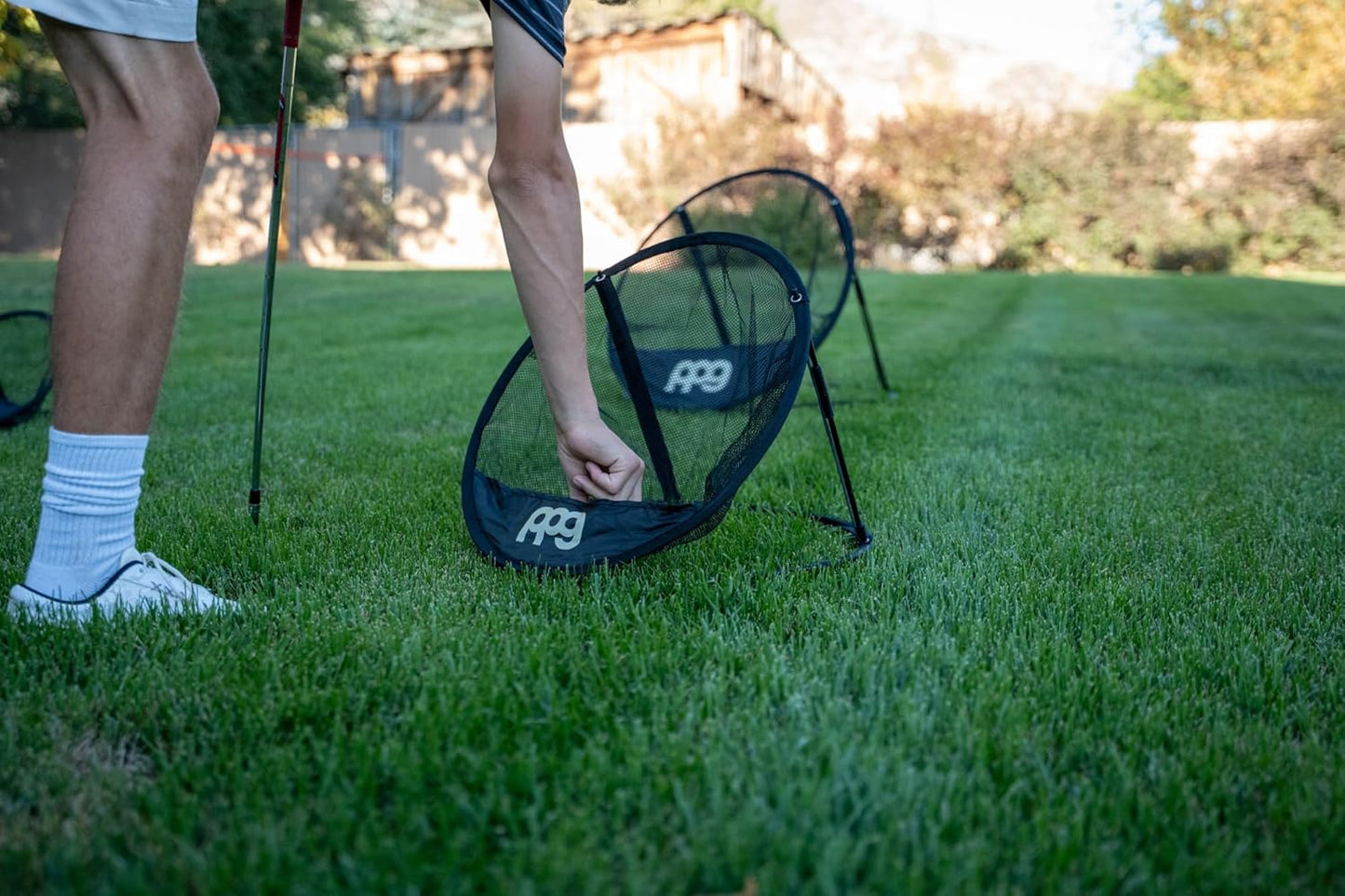 PPG 3-Piece Golf Chipping Target Net Set, Expandable Multi-Size Practice Nets with Foldable Design, Multiple Targets & Portable Carry Case for Indoor & Outdoor Training, Gray