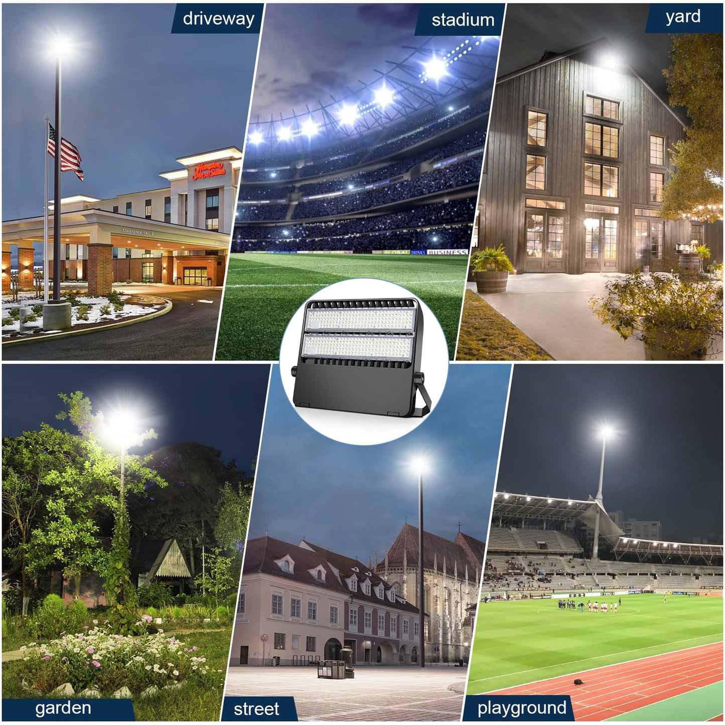 Tomourd Led Stadium Lights  Outdoor Super Bright 240 Watt 36000 Lumen Stadium Flood Light  5000K 120 Wider Lighting Angle Commercial Arena Lights 110Volt-277Volt (3 Pack)