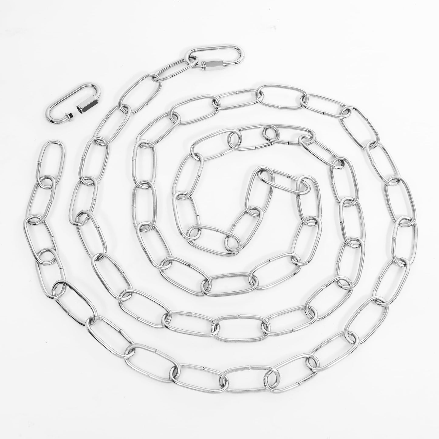 Garini 6 Feet Adjustable Silver Metal Pendant Chandelier Chain, Detachable Links, Iron, Model D6-HNIB-ULHC